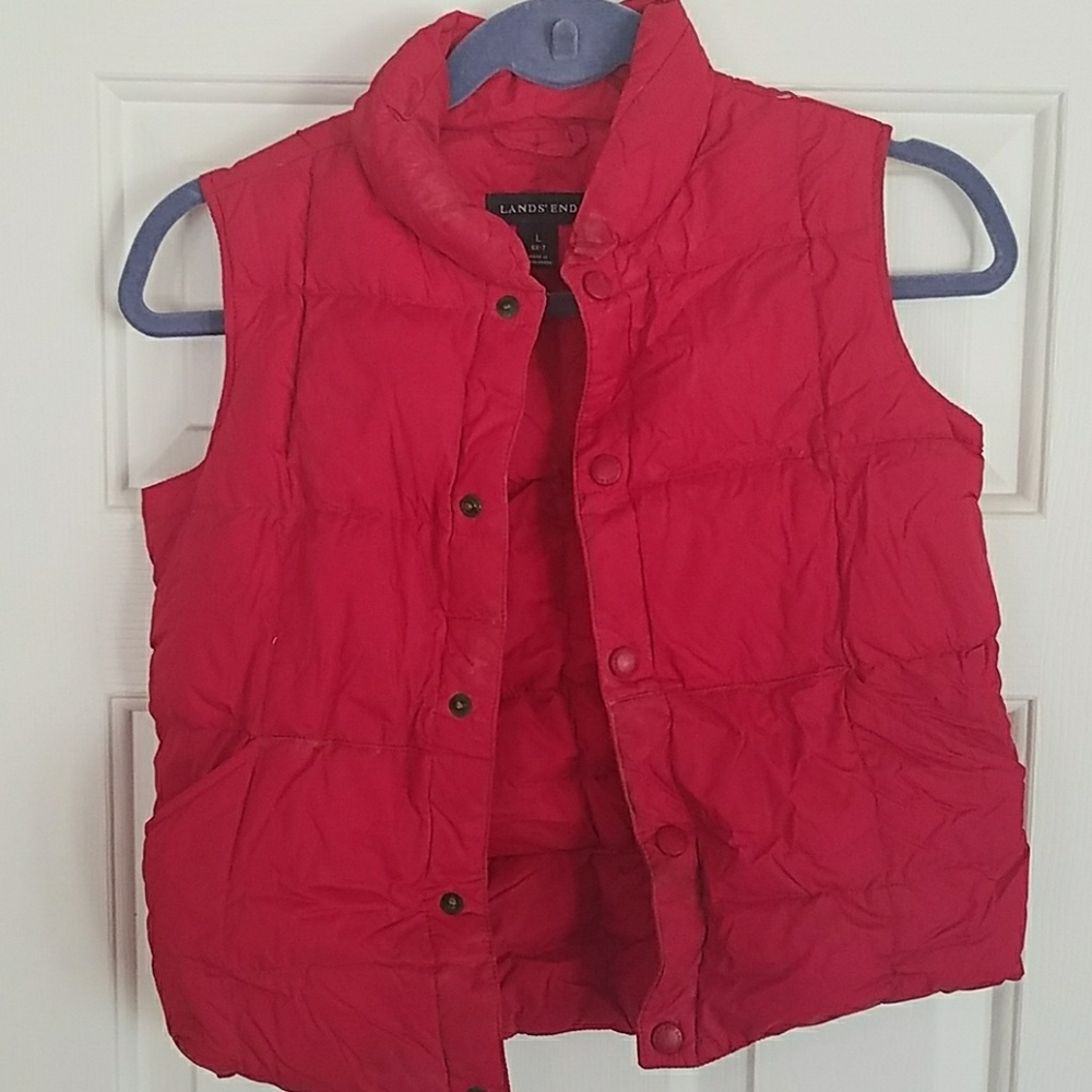 Lands End  Puffy Red Vest